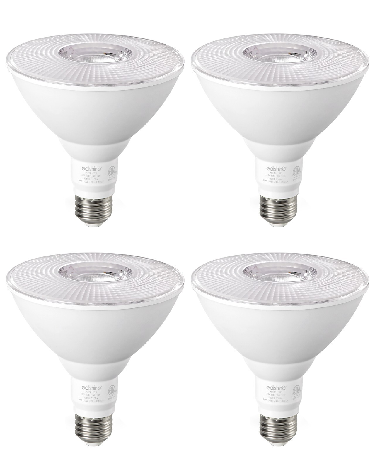 EDISHINE LED PAR38 Flood Light Outdoor Bulb 4 Pack,3000K Warm Light 1800LM 18W gallery