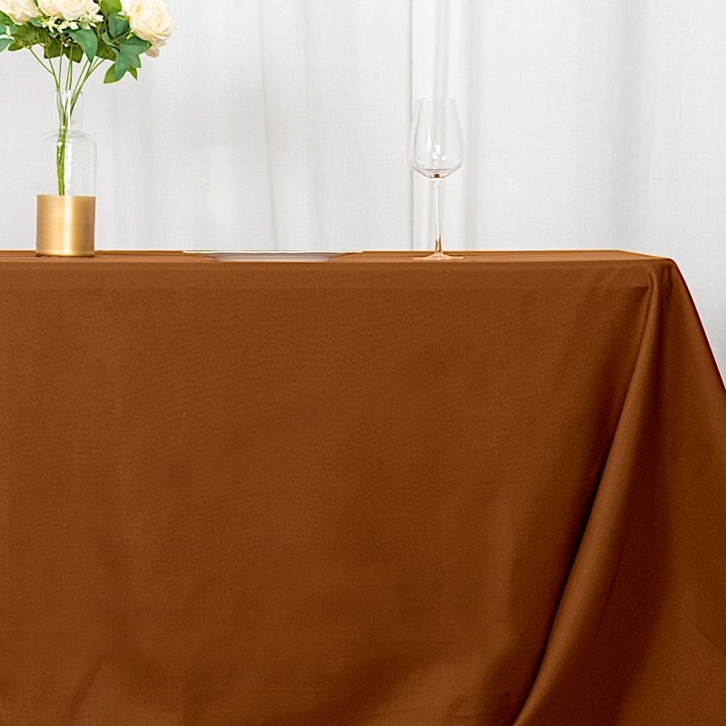 CINNAMON BROWN 72x120 RECTANGLE POLYESTER TABLECLOTH Wedding Catering Dinner gallery