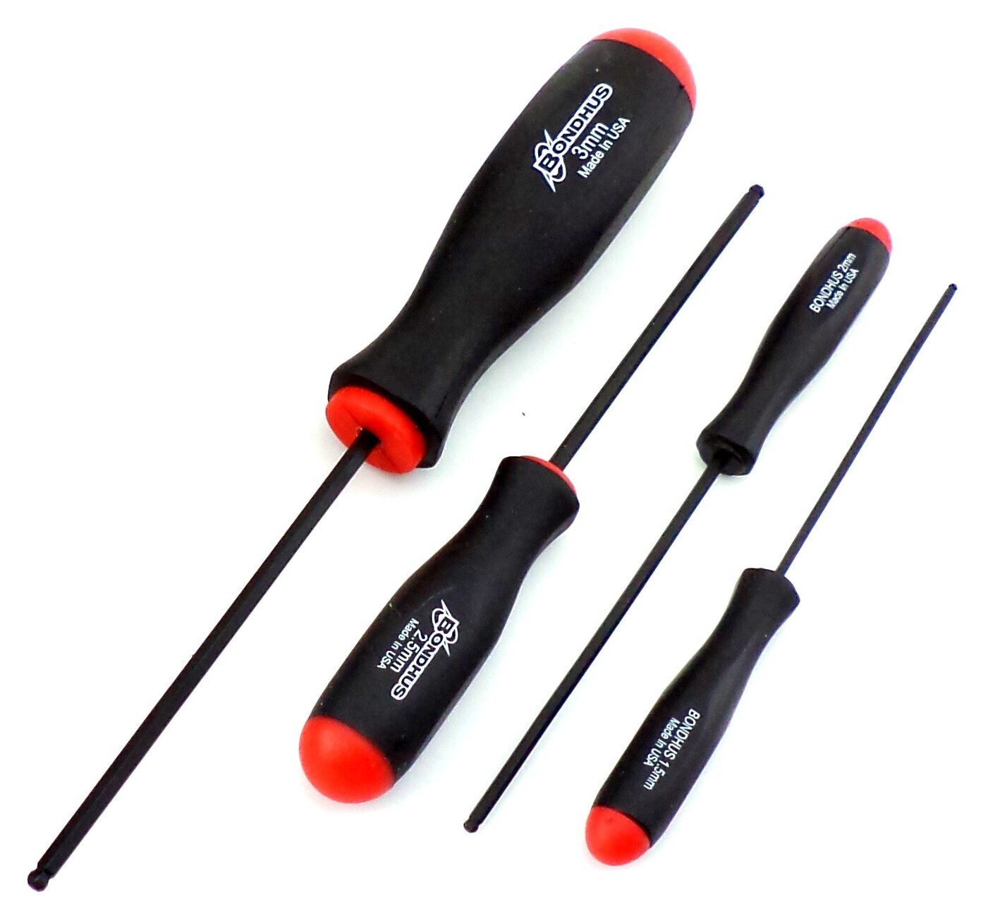 Bondhus 4pc Hex Screwdriver Set Ball End Precision Metric Sizes 1.5-3mm USA MADE gallery