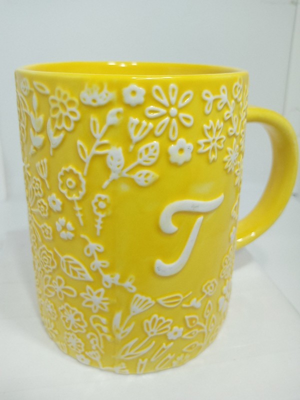 LETTER "J" MONOGRAM MUG. INITIAL "J" COFFEE MUG. "J" FLORAL DECO MUG. B400 gallery