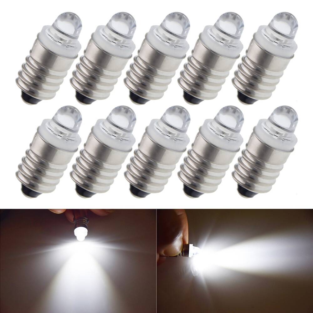 10Pcs 3000k/6000k E10 Screw Base LED Minuature Flashlight Torch Light Bulb 12V gallery