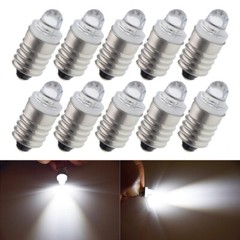 10Pcs 3000k/6000k E10 Screw Base LED Minuature Flashlight Torch Light Bulb 12V