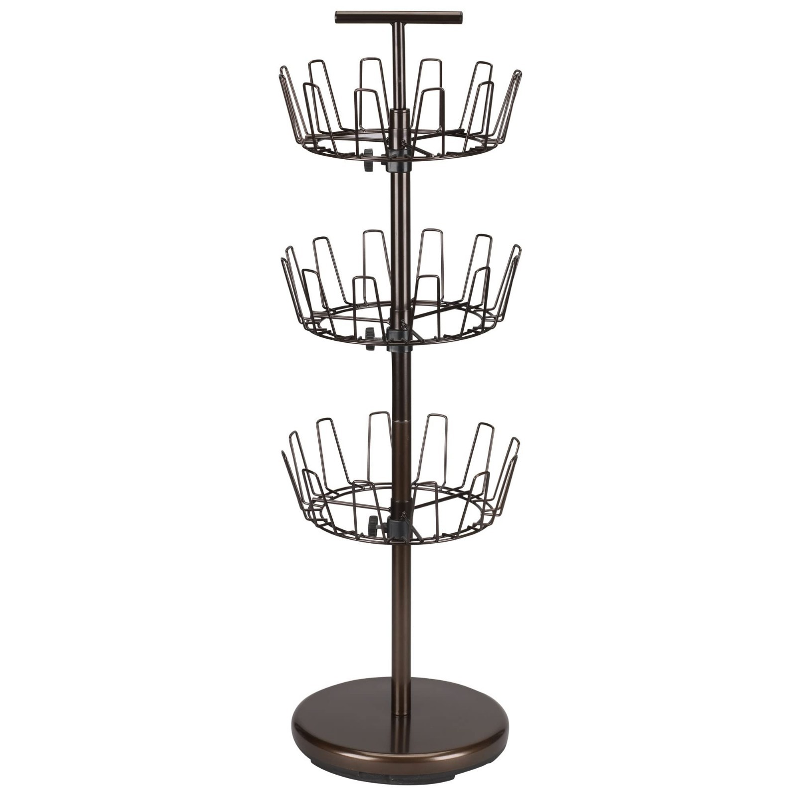 Three-Tier Adjustable Revolving Shoe Rack - Space-Saving Bronze Organizer gallery