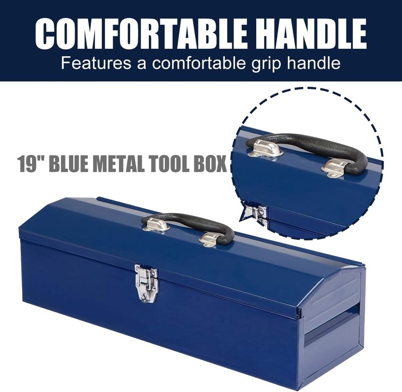 NEW Portable 19" Metal Tool Box Storage Tray Bin Workshop Tool Parts Organizer gallery