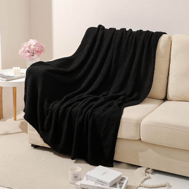 bearberry Super Soft Fluffy Throw Blanket Lightweight Twin(60″x80″), Black gallery