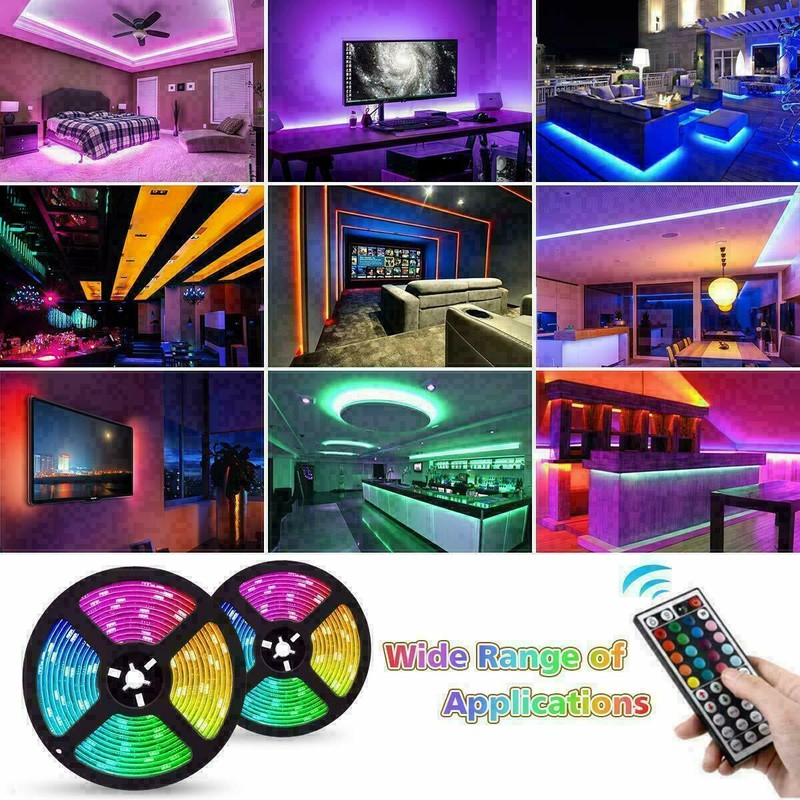 16FT LED Strip Light 3528 SMD RGB 300Leds Waterproof IR Controller 12V ROPE US gallery