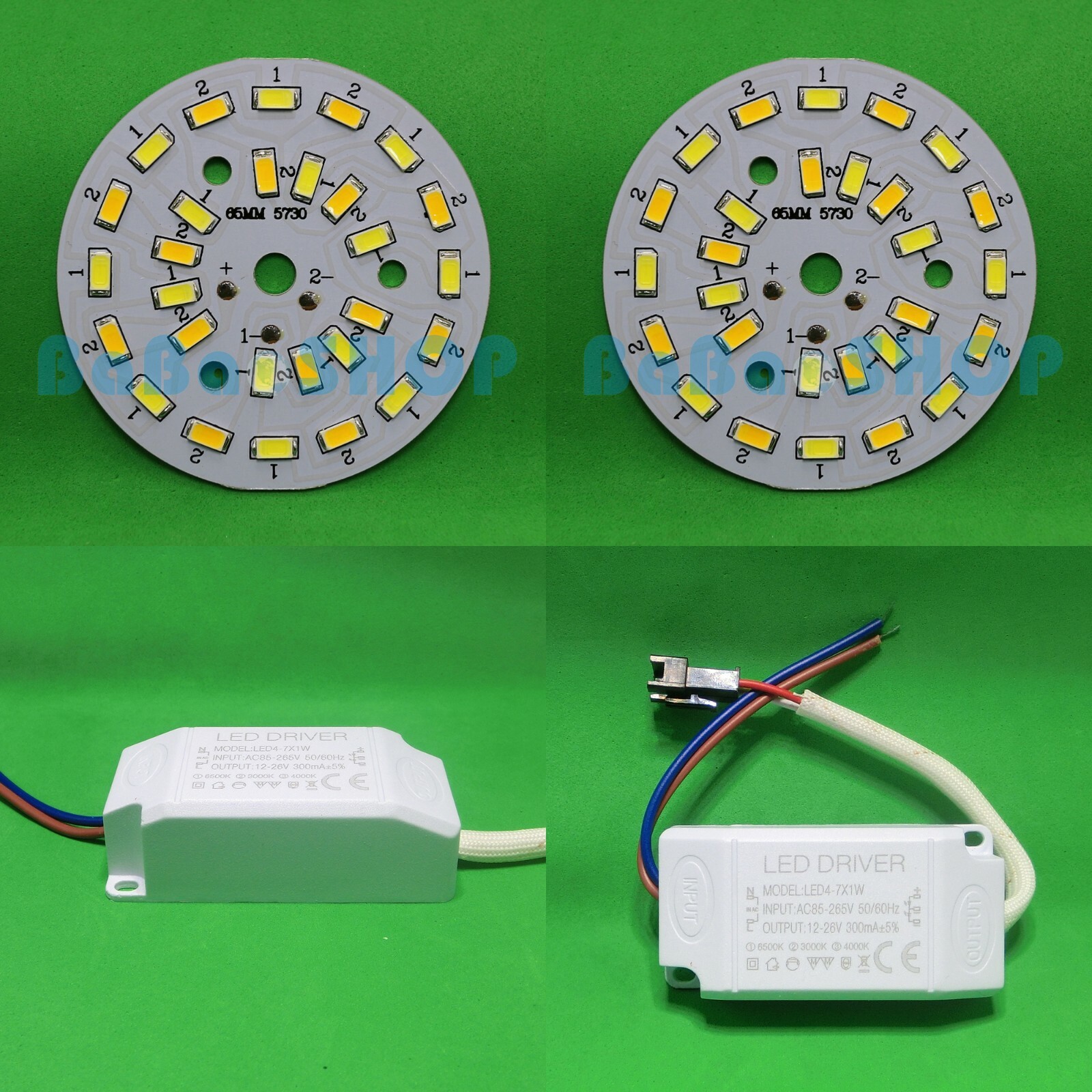7W Three Color Warm Neutral Cold White Bi-Color 5730 LED Lamp Light 65mm +Driver gallery