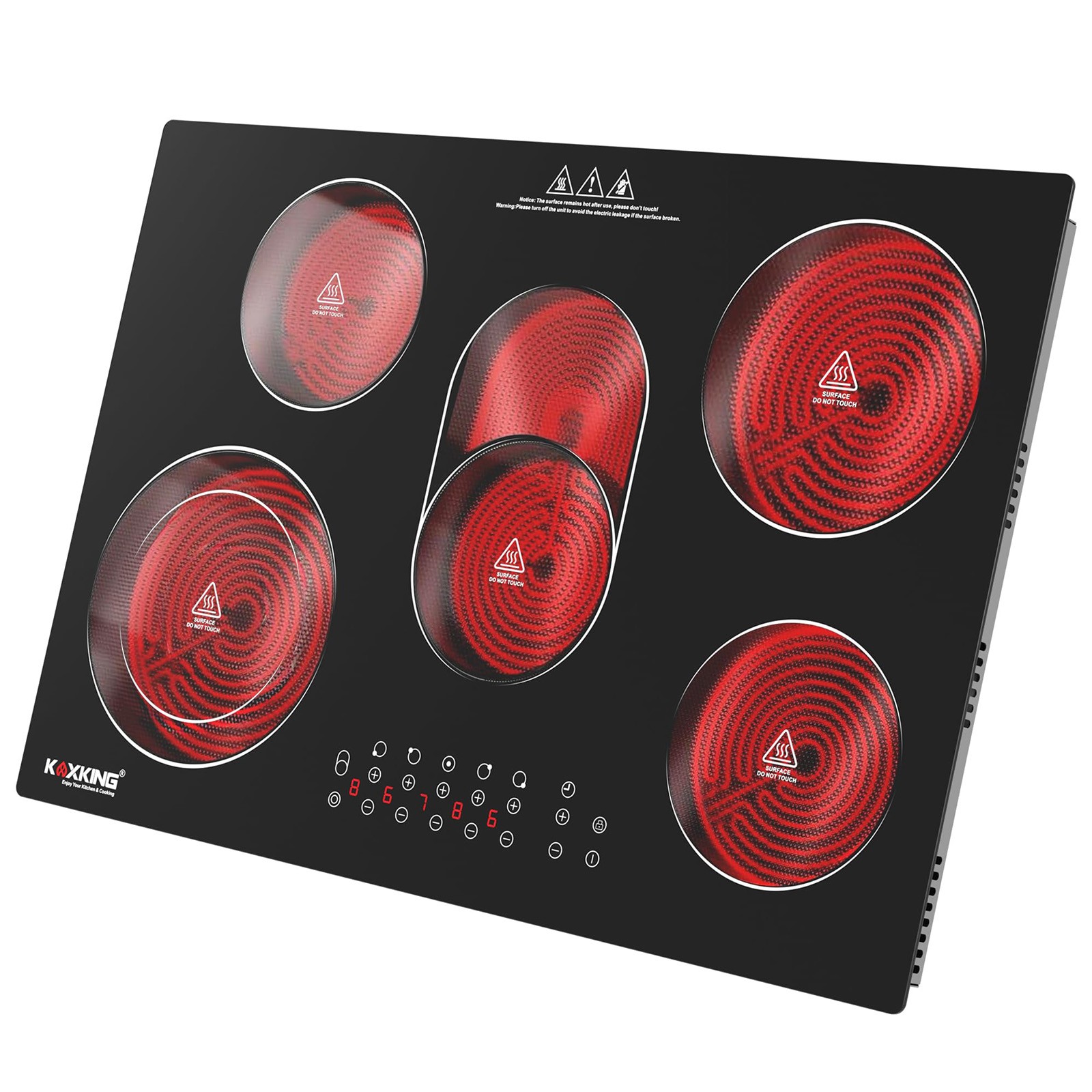 Built-in Electric Ceramic Cooktop 30 in Glass Stove With 5 burner 220-240V 8400W gallery