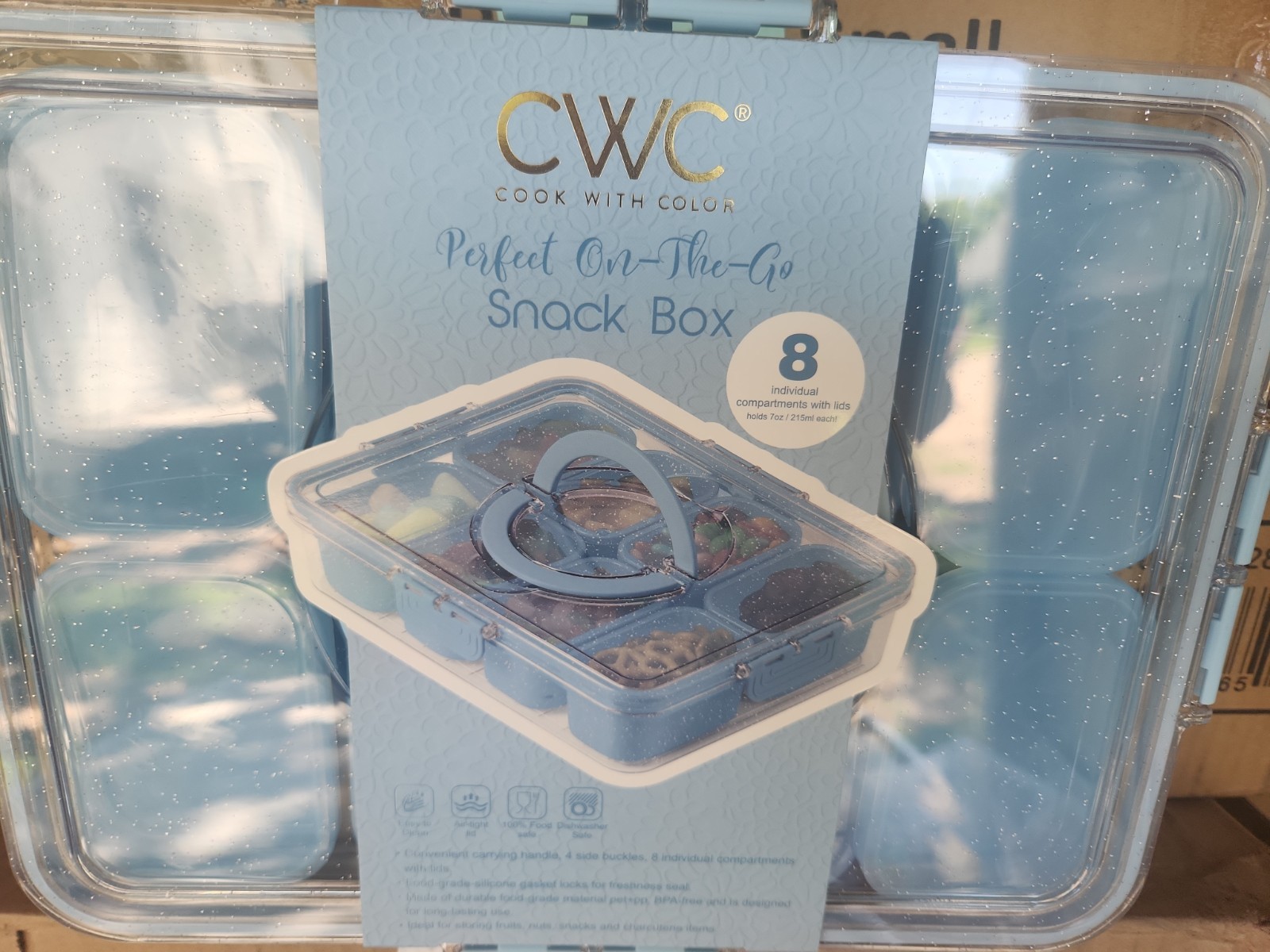 CWC Snack Box w 8 Individual Compartments Asst Colors 2 Pack gallery