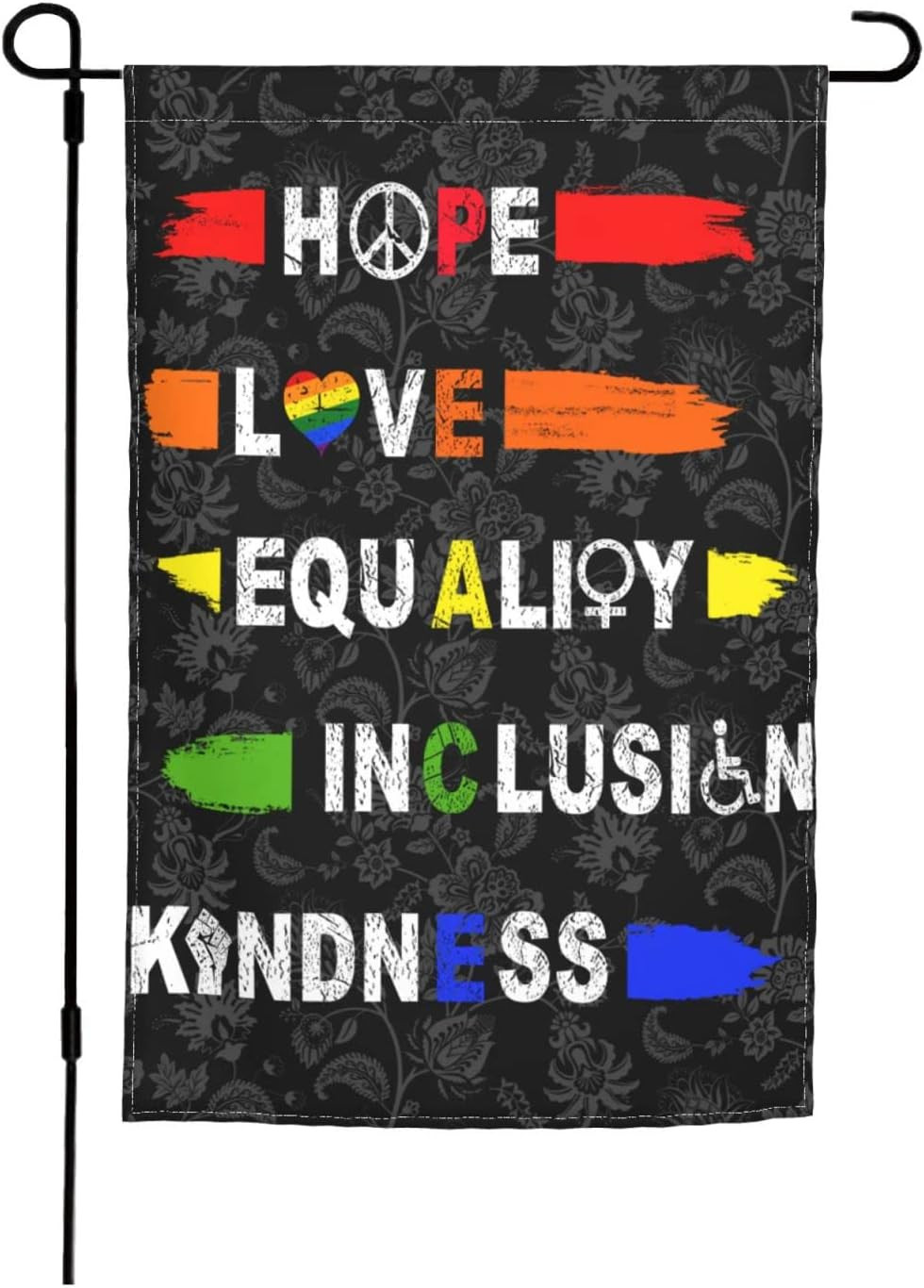 Hope Love Equality Inclusion Kindness Garden Flag 12 X 18 in Peace Outdoor gallery