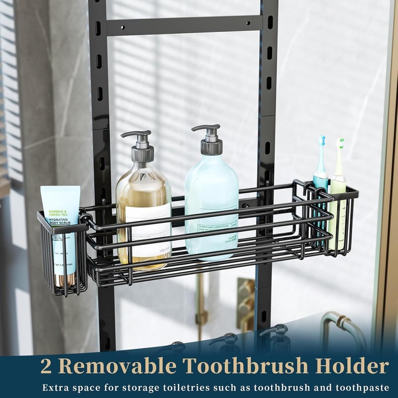 Adjustable 5-Tier Over the Door Pantry Organizer Spice Rack Narrow Hanging Shelf gallery