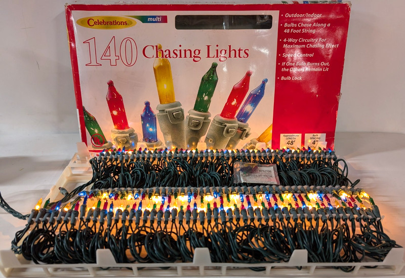 NOS Chasing Mini Light Set 140 ct 48 feet 4" spacing Multi-color Set Ace Hardw gallery