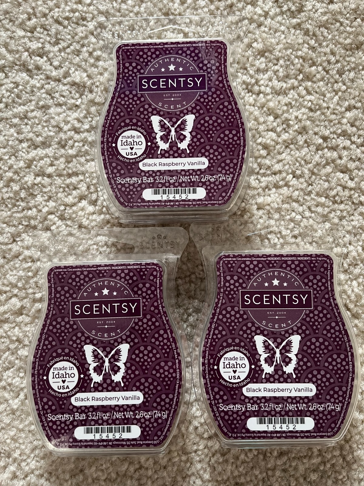 Scentsy wax bars Black Raspberry Vanilla Lot of 3 gallery