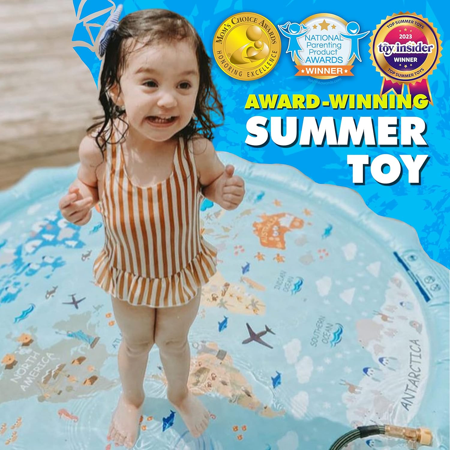 SplashEZ 3-in-1 Splash Pad, Sprinkler for Kids and Baby Pool for Learning – Chil gallery