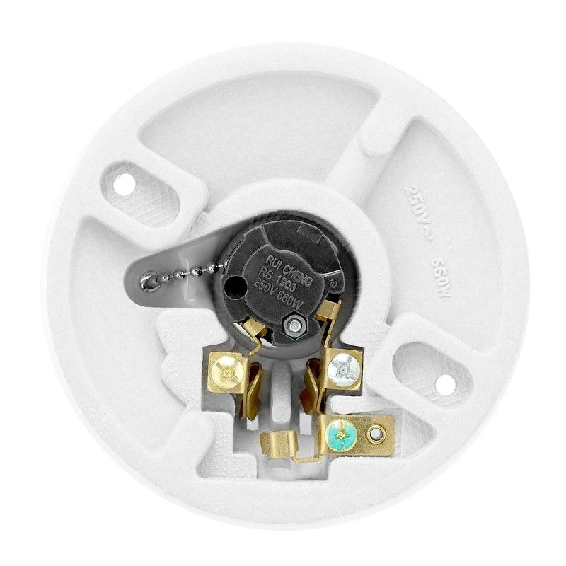 Light Socket with Grounded Outlet, 4 Pack Porcelain Pull Chain Light Fixture, 2 gallery