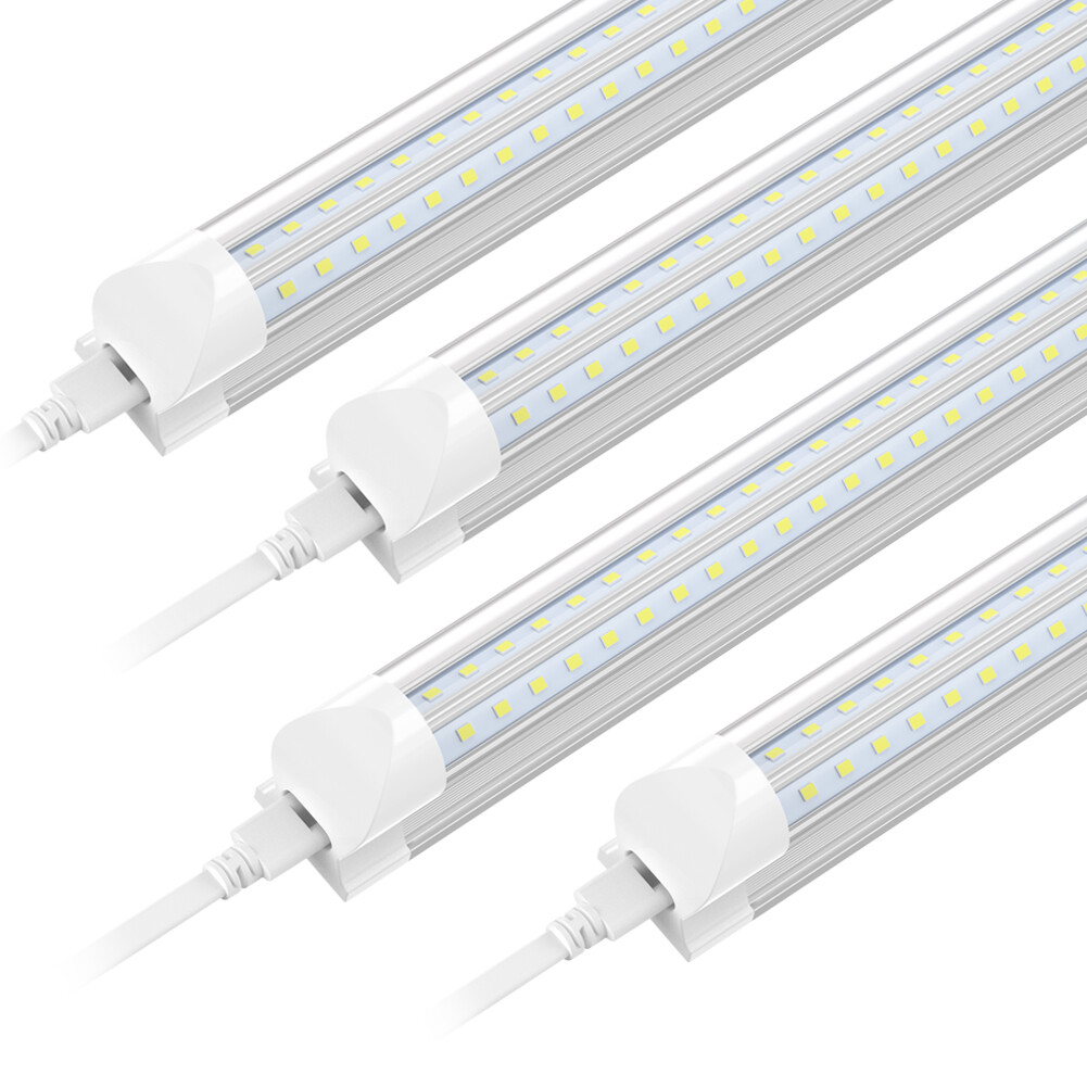4-Pack LED Tube Lights, 4ft, 36W, T8 Clear V-Shape, 6000K-6500K, Indoor Fixtures gallery