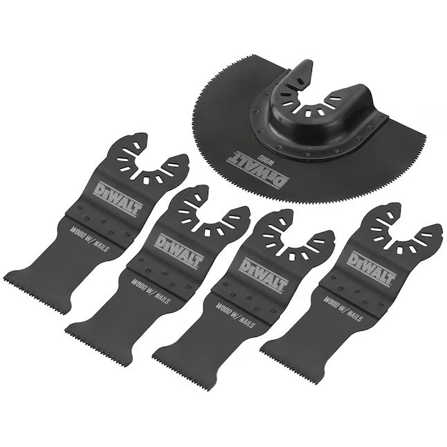 DeWALT Oscillating Saw Blade Set 5 Pc DWA4251 4" x1, 1 1/8" x2, 1 1/4" x2 NEW gallery