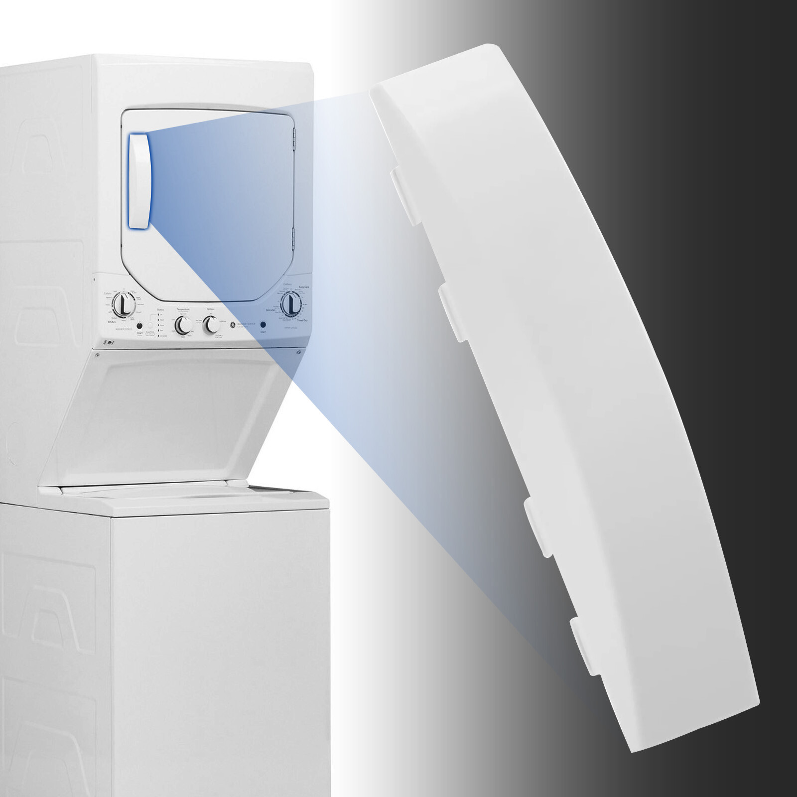 New Dryer Solid Door Handle White For GE Dryer #WE01X30378 #WE1M1068 #PS1177202 gallery