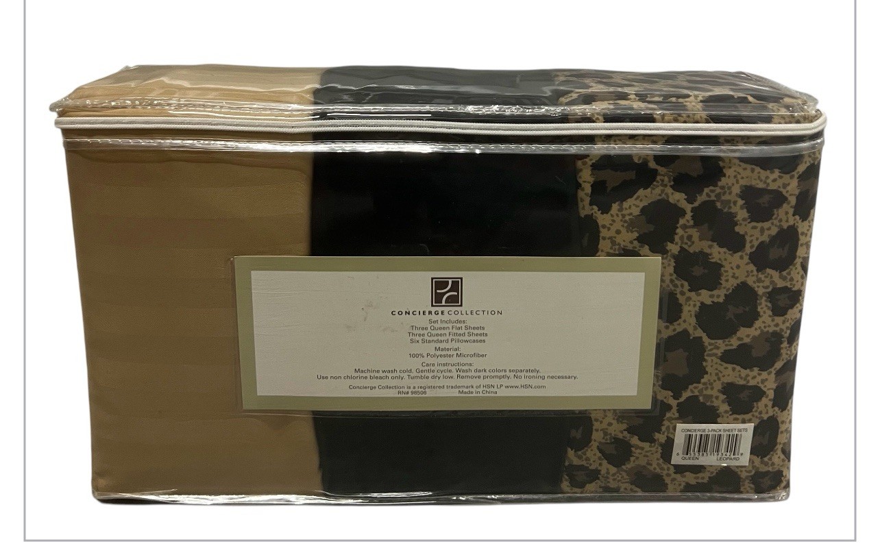 Concierge Collection Easy Care Solid and Print 3-pack Sheet Sets Queen gallery
