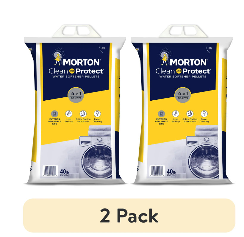 Morton Salt Clean and Protect Water Softener Salt Pellets, 40 lb. Bag ( 2 PACK ) gallery