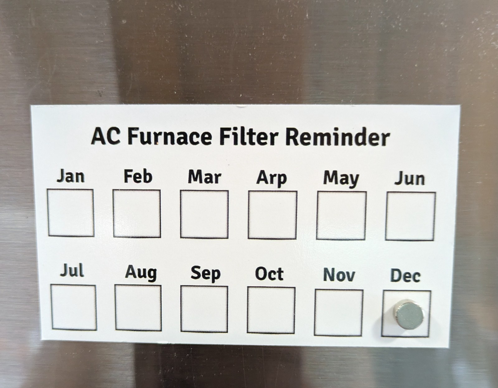 AC Furnace Filter Reminder Fridge Magnet – 12-Month Tracker for HVAC/Air Filter gallery