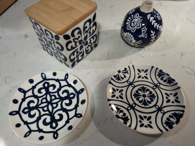 Lot Of Creative Co-Op Mudpie Ceramic Blue White Home Decor gallery
