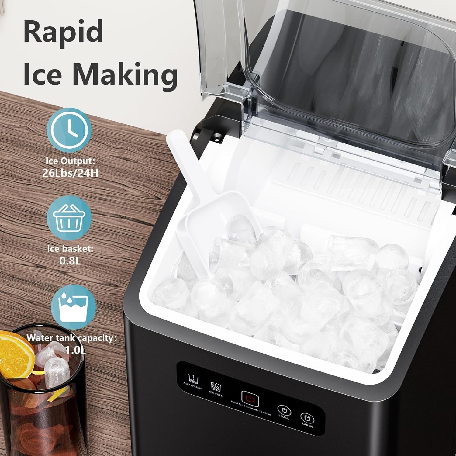 Ice Makers Countertop,Portable Ice Machine with Crushed Ice, 35lbs/Day gallery