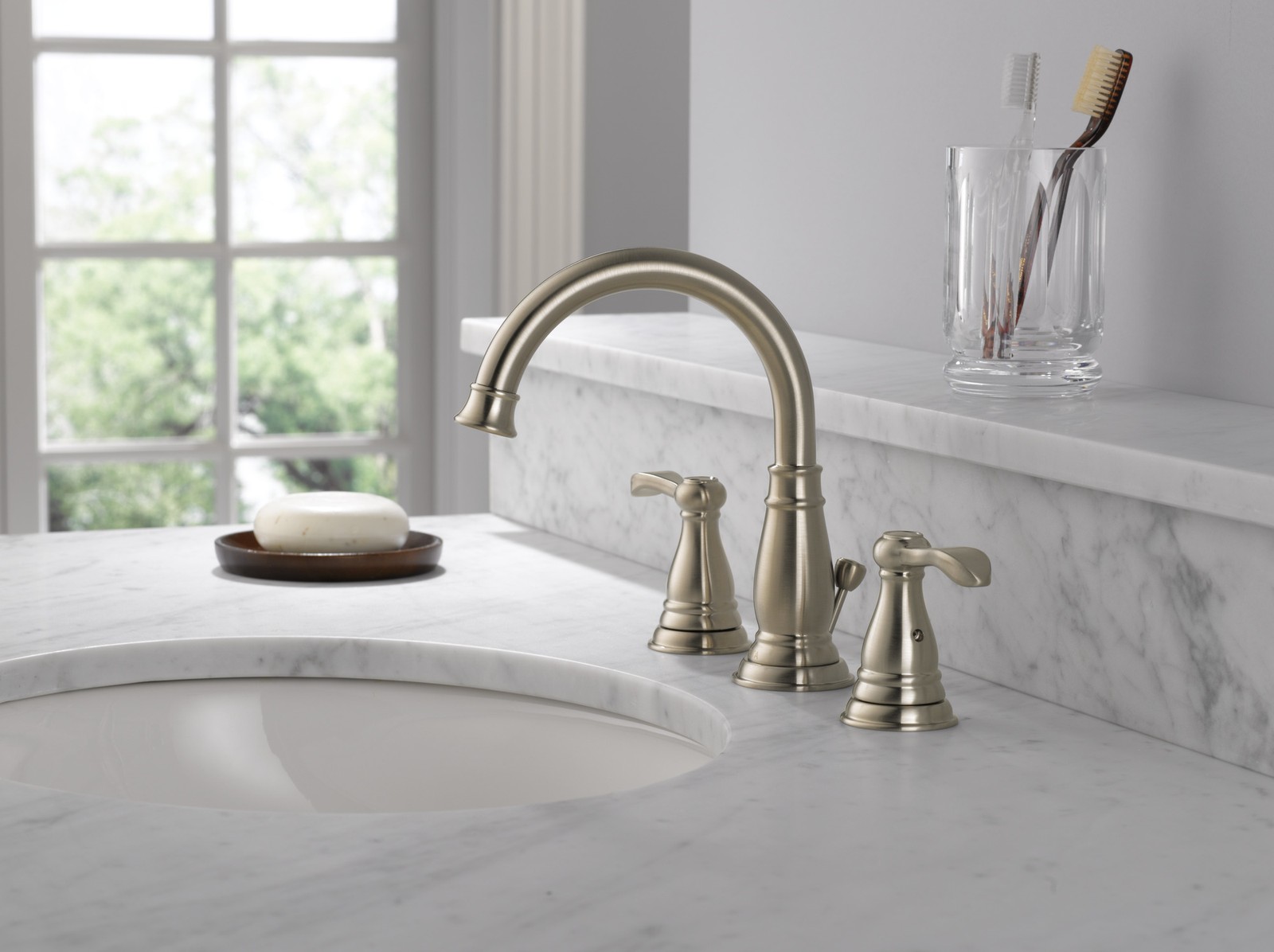 Delta Porter Widespread Bathroom Faucet Brushed Nickel-Certified Refurbished gallery