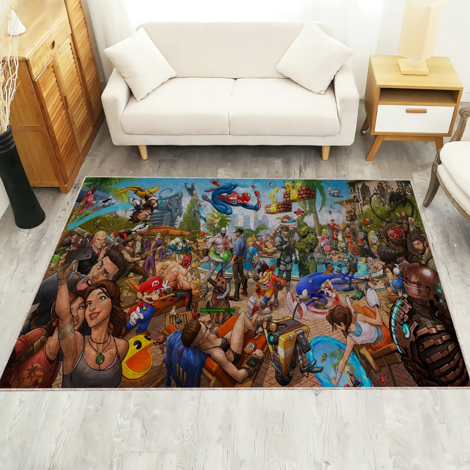 X Box Video Game Legends Decoration, Nostalgic Gamer Area Rug, Gaming room Decor gallery