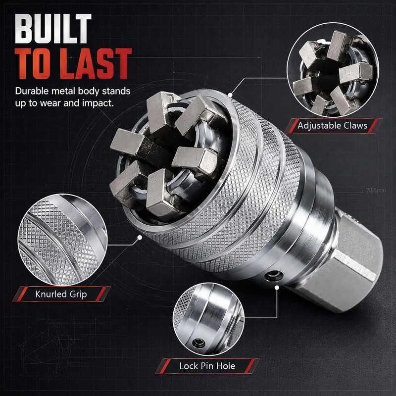 10-19mm Universal Socket Tool Adjustable Multifunction Wrench Sleeve Adapter Kit gallery