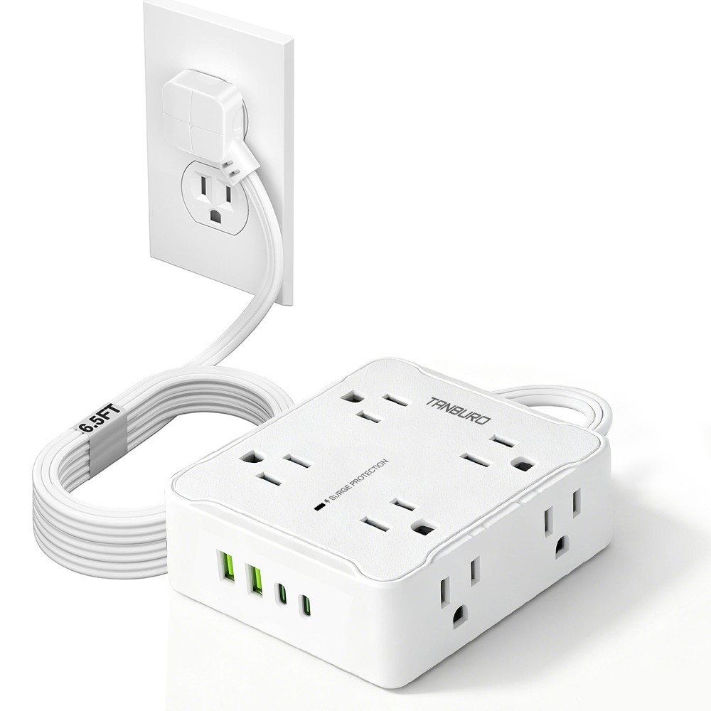 Wall Mountable USB Surge Protector Power Strip +4/6USB Ports 3/8/16 Outlet Plug gallery