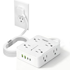 Wall Mountable USB Surge Protector Power Strip +4/6USB Ports 3/8/16 Outlet Plug