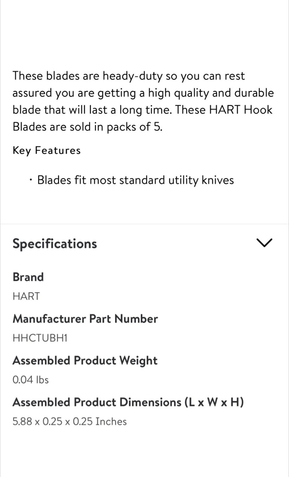 4 Pack- HART Heavy Duty Hook Utility Razor Blades (5 Per Pack) Made In USA- New! gallery