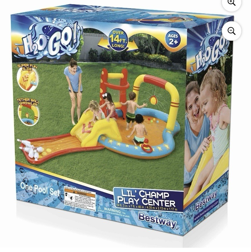 🔥NEW🔥H2OGO! Lil' Champ Play Pool Center with Slide for Kids gallery
