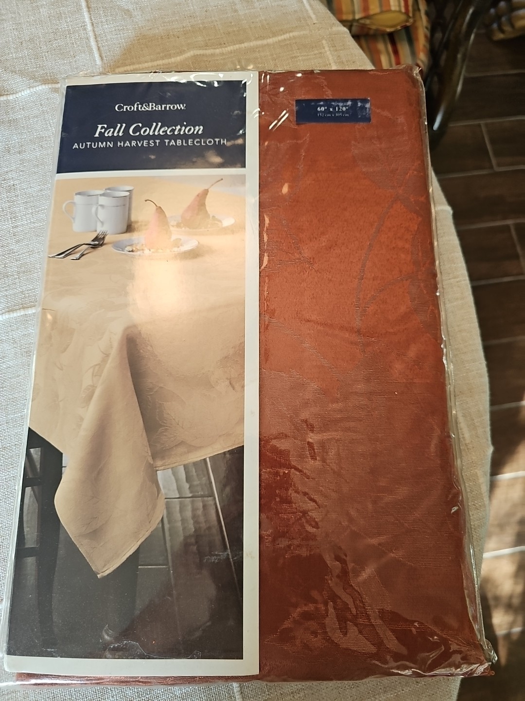 Autumn Harvest Fall Collection Croft&Barrow Tablecloth 60x 120" Oblong Thanksgiv gallery