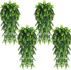 4 Pack Artificial Eucalyptus Leaf Rattan Fake Hanging Plant