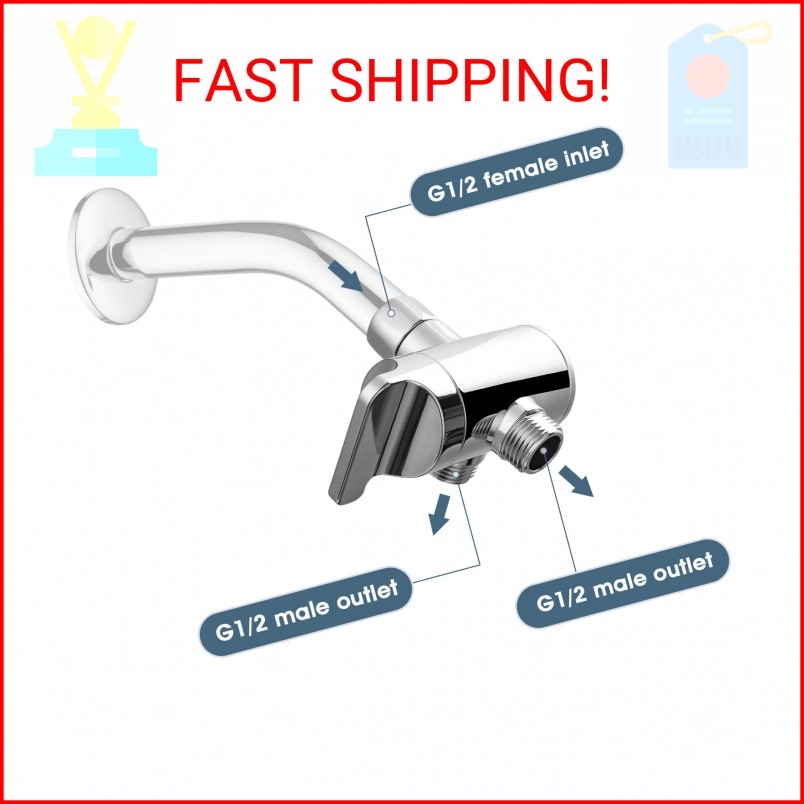 BRIGHT SHOWERS Shower Arm Diverter Valve for Hand held Showerhead and Fixed Spra gallery