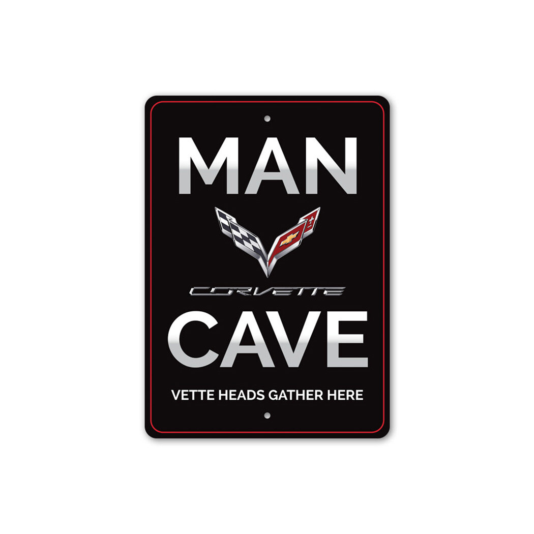 CORVETTE Man Cave Sign Custom Chevy Metal Race Team Garage Plaque Wall Decor gallery