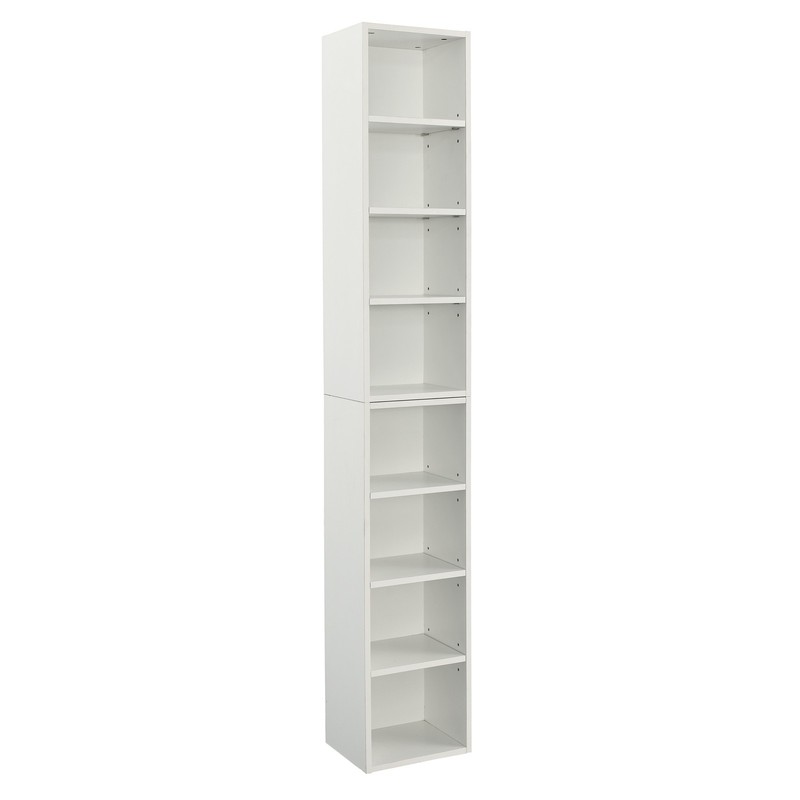 Multi-functional 8-layer storage cabinet - white, adjustable bookshelf gallery