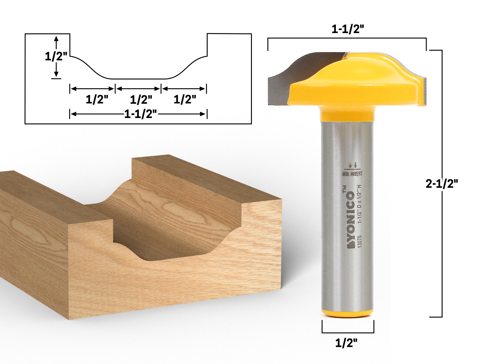 Ogee Panel CNC Cabinet Door Raised Panel Router Bit - 1/2" Shank - Yonico 13076 gallery