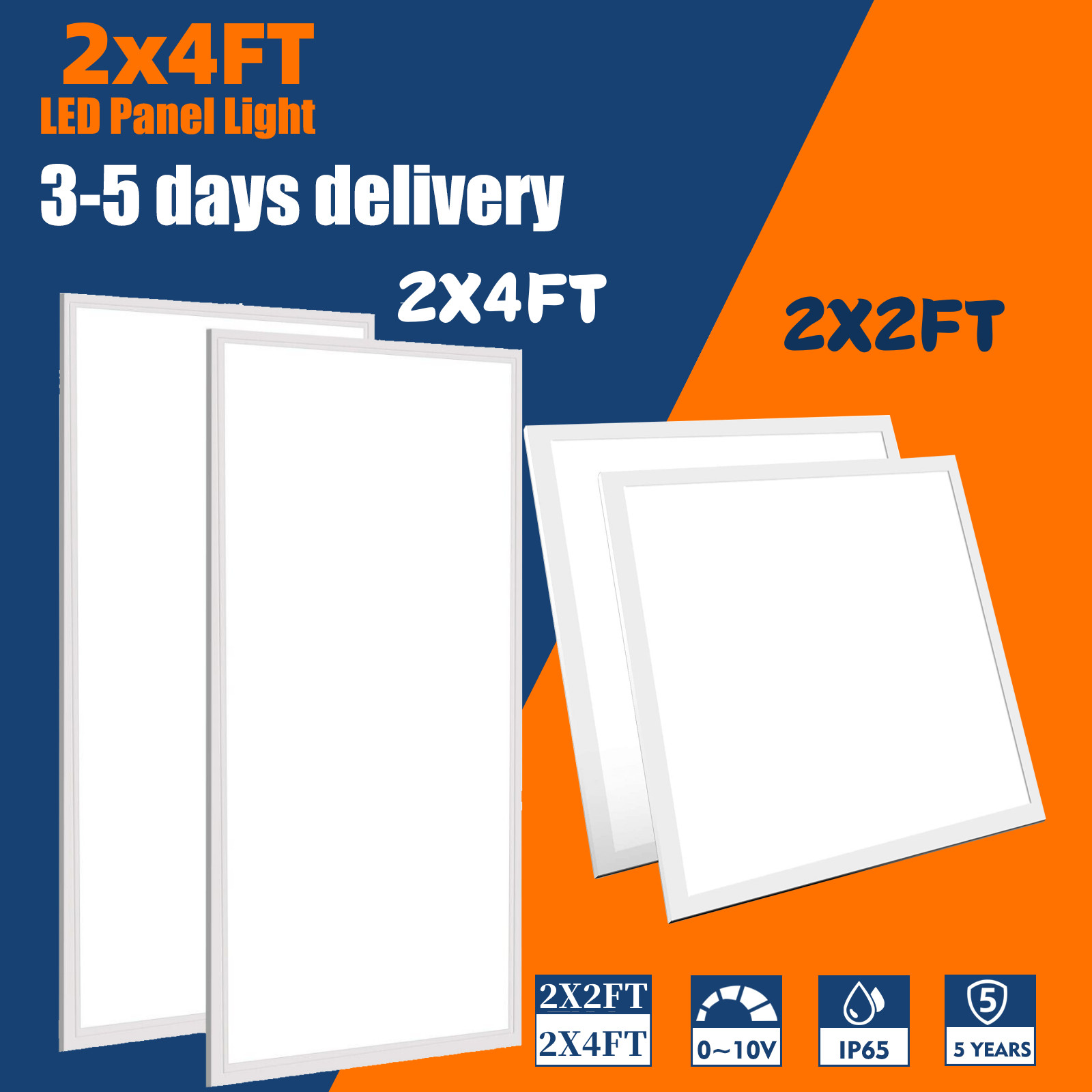 2x2 FT LED Panel Lights, 2x4 FT Recessed Edge-Lit Drop Ceiling Lights Fixture gallery