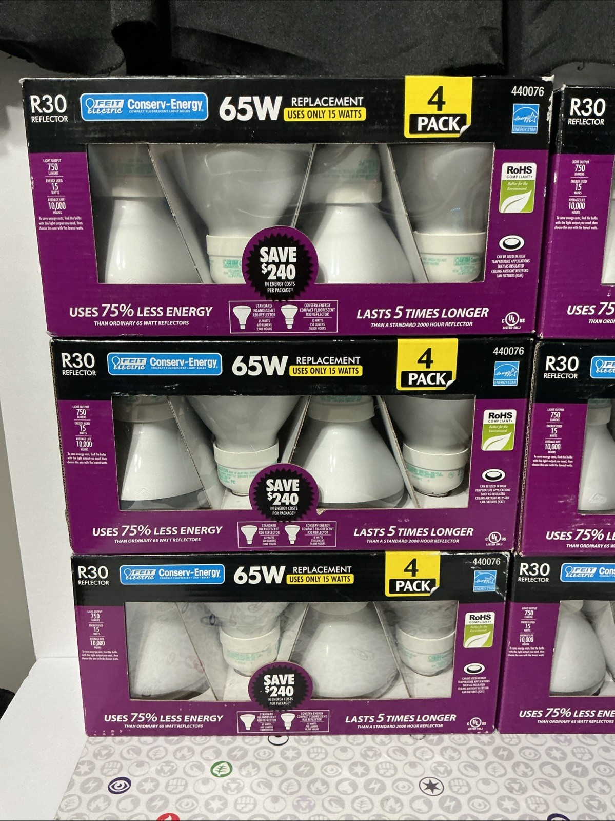 Feit R30 Reflector Conserv Energy 65W Light Bulbs 4-Pack / 6 PC LOT New! gallery