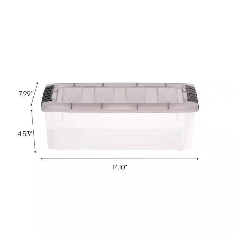 5 Qt./1.25 Gal. Stack and Pull Plastic Storage Boxes with Latching Lids, Clear ( gallery
