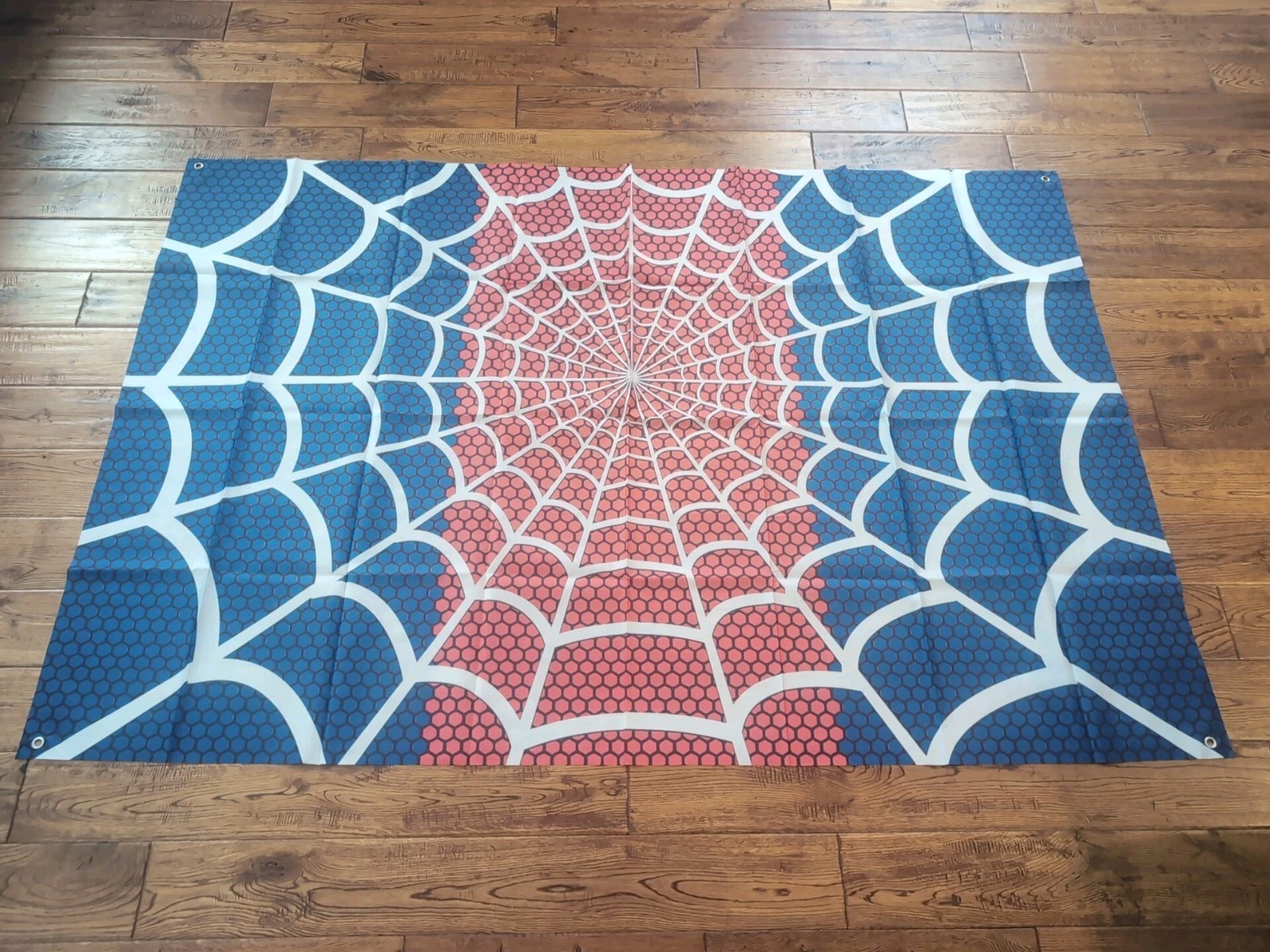 Blue & Red Spiderman Web Party Backdrop Hanging Banner Decoration 69"X47" New gallery