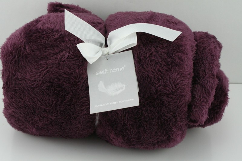 Swift Home Super Soft Oversized Plush Faux Fur Purple Throw Blanket 60 x 70 inch gallery