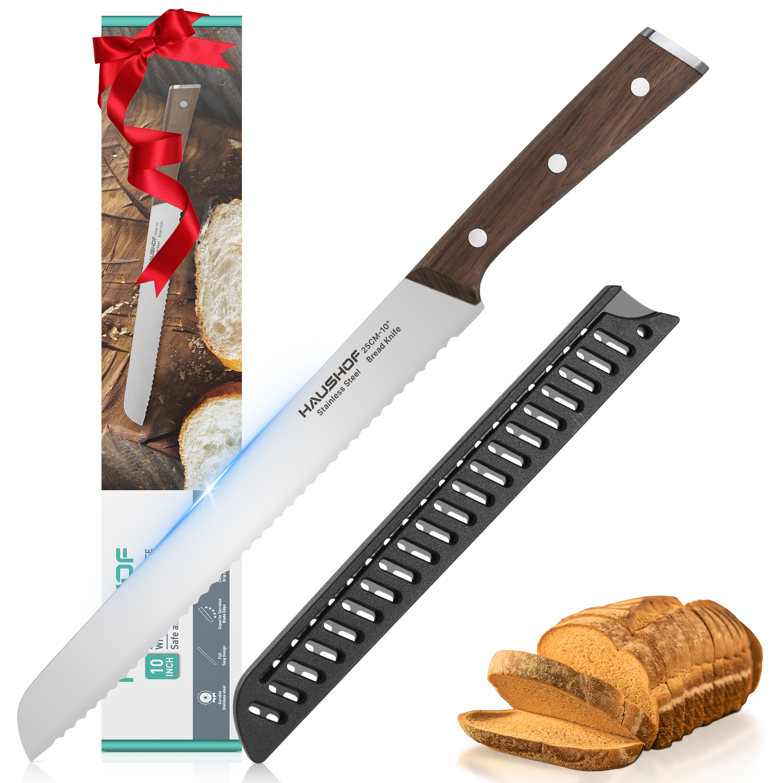 10-Inch Serrated Bread Knife for Homemade Bread 5CR15M0V Premium Stainless Steel gallery