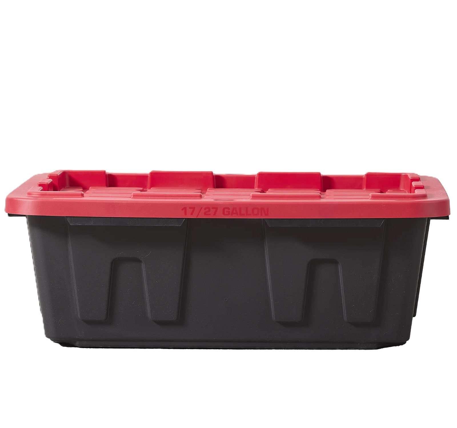 Hyper Tough 17 Gallon Medium Storage Bin with Snap Lid Black and Red Heavy Duty gallery