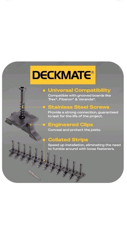 DECKMATE 360-Pack 200 sq ft. Black Collated Hidden Deck Fasteners Grooved Decks gallery