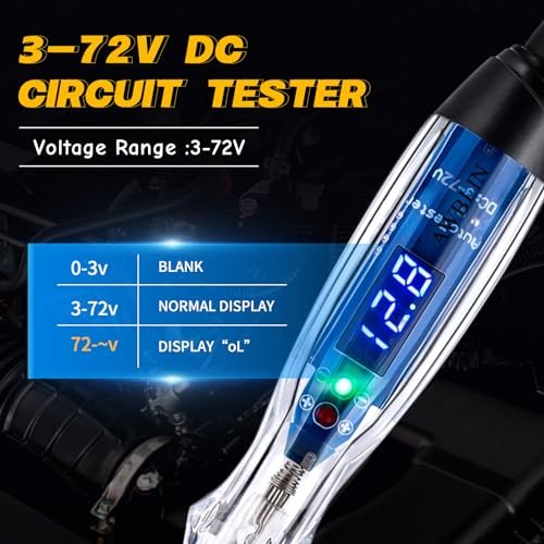 3-72V DC LED Test Light Probe Kit - Automotive Circuit Tester with 3-72V LED gallery