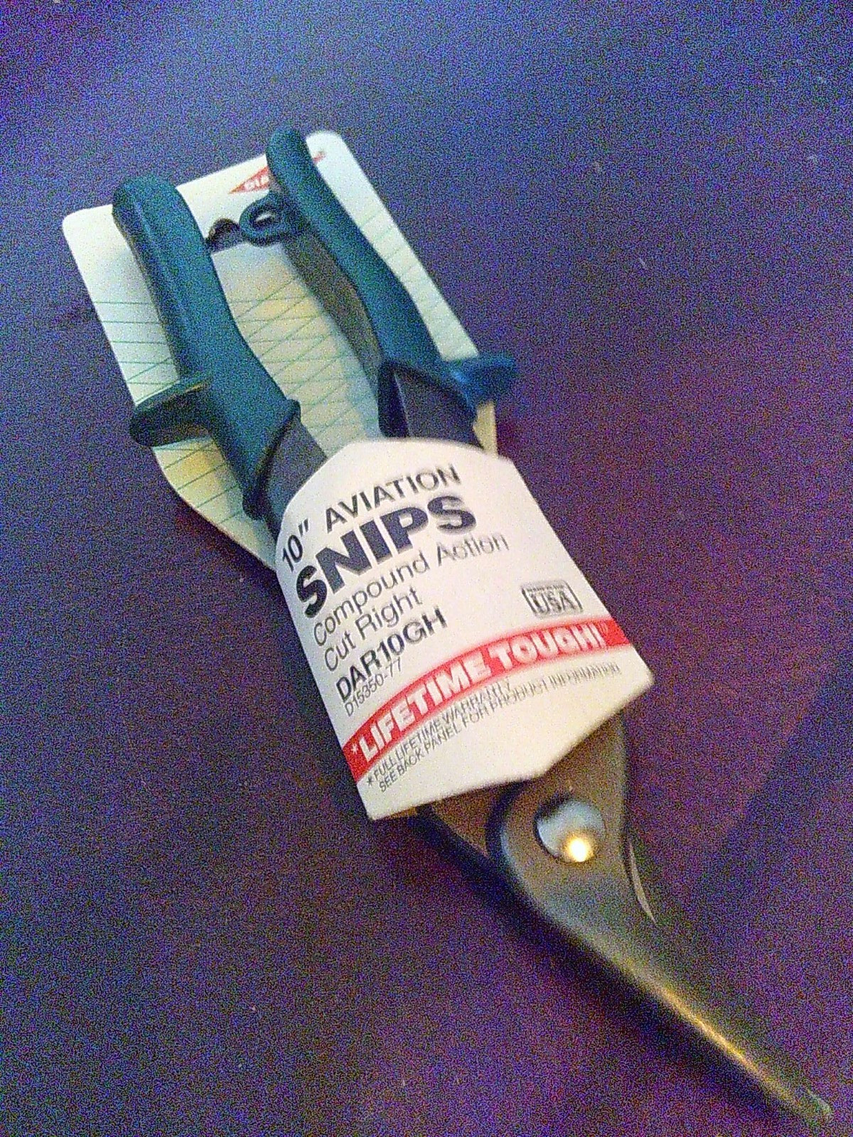Diamond 10" Right Cut Aviation Snips D15350-77 Made In USA gallery